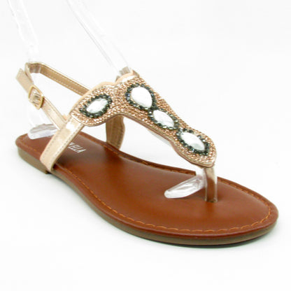 B16226 Steven Ella rosegold embellished t-strap summer sandal