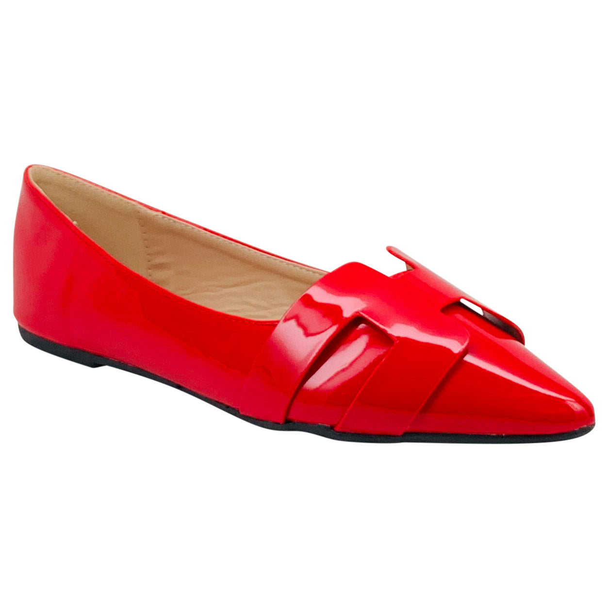 red shiny pointed flat pippa-410 wild diva