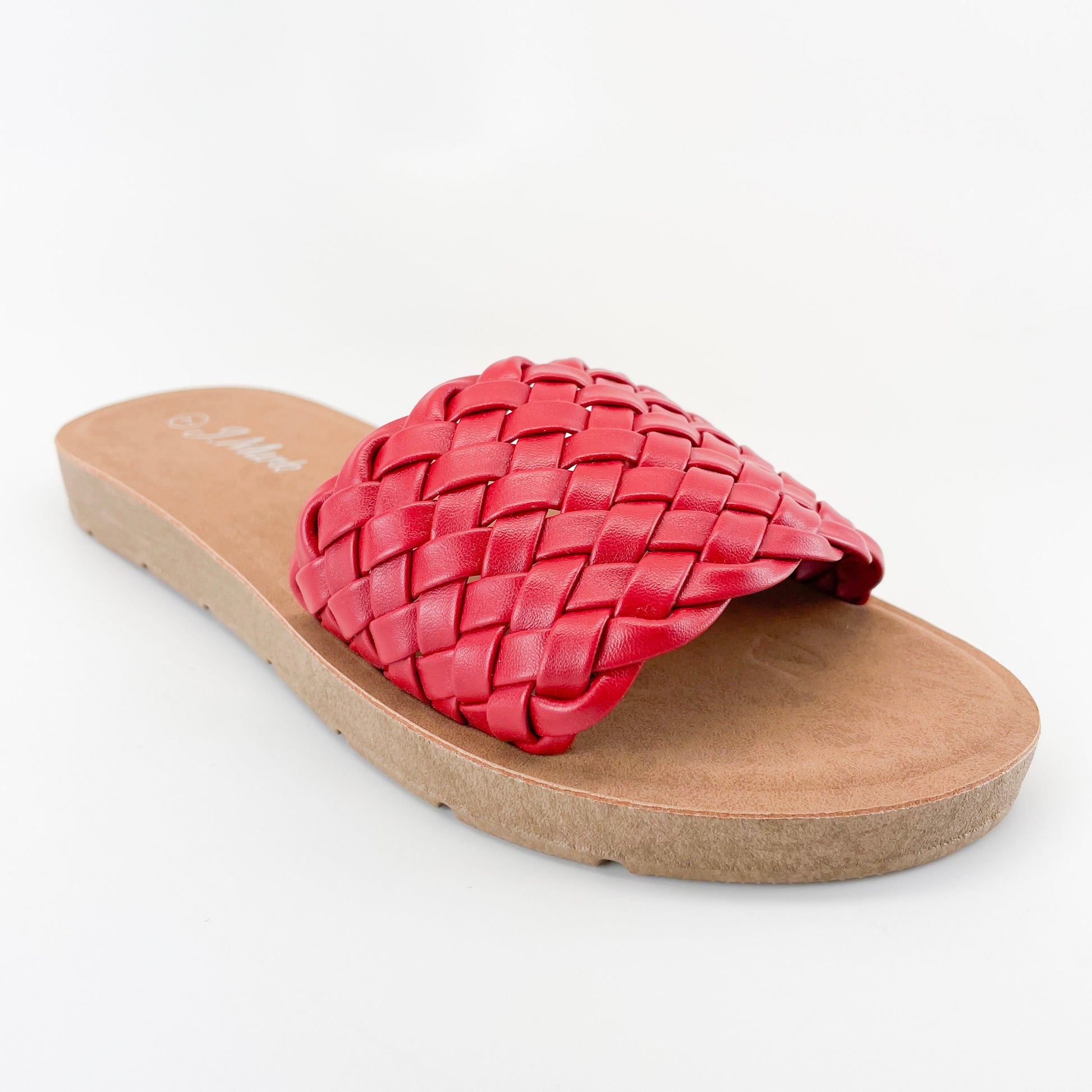 j. mark form-205 red braided woven sandals braided strap sandals flat chunky braided sandals