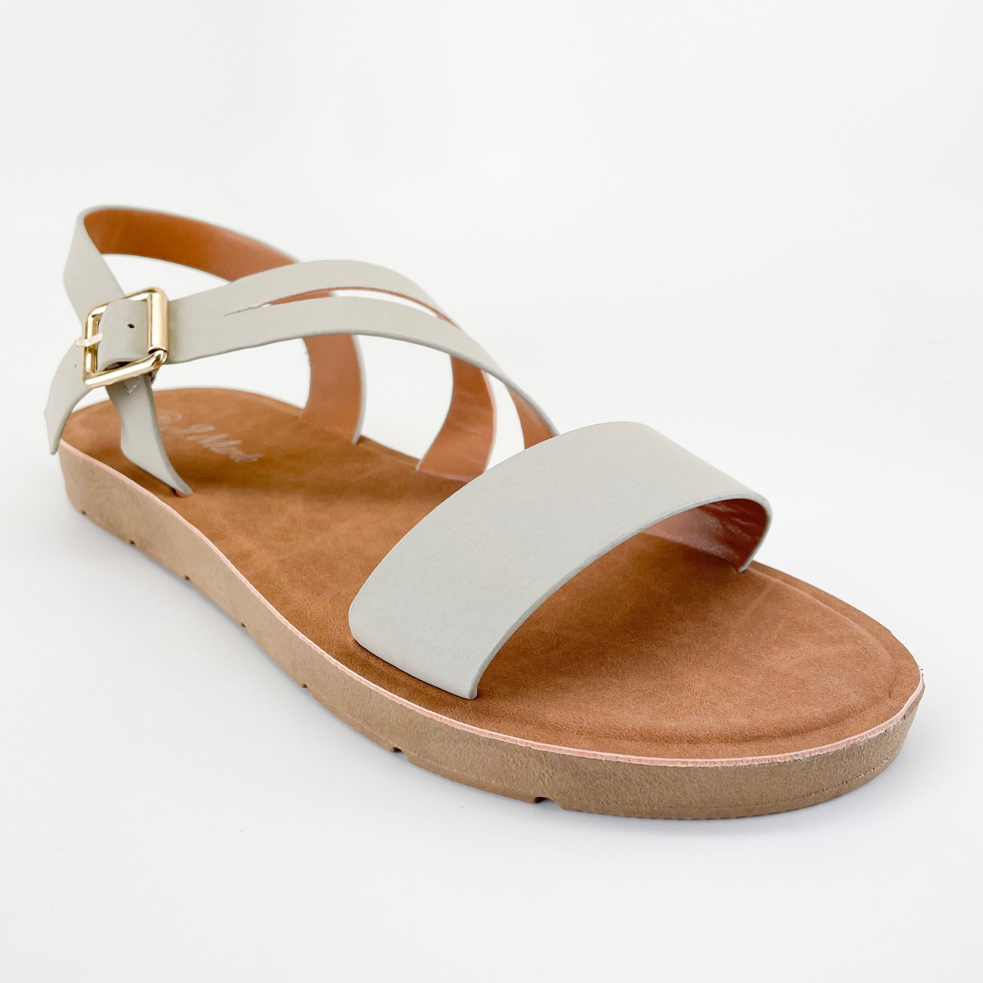 j. mark form-909 grey gray strappy slingback flat sandals