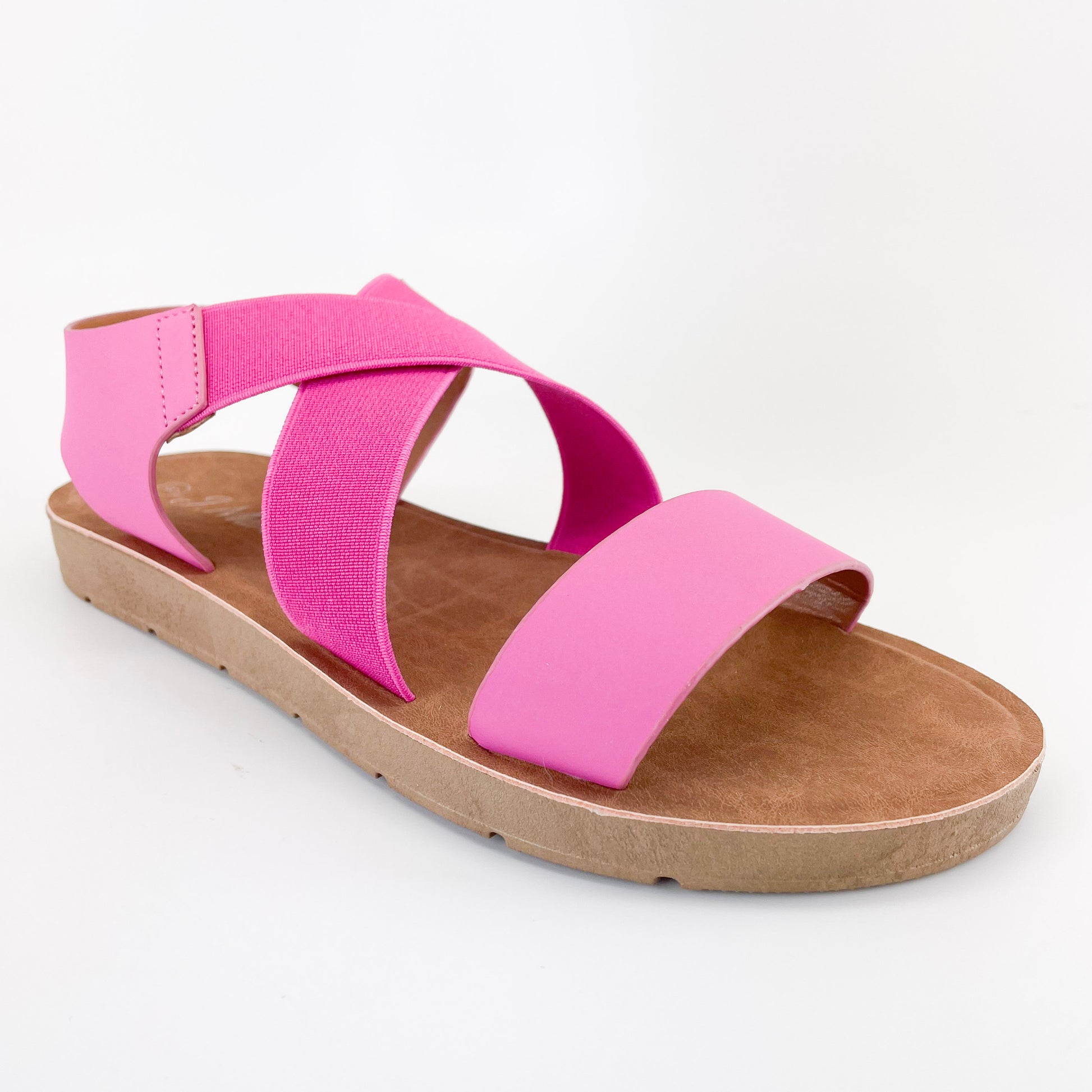 j. mark form-901 fuchsia women sandals with stretchable criss cross straps