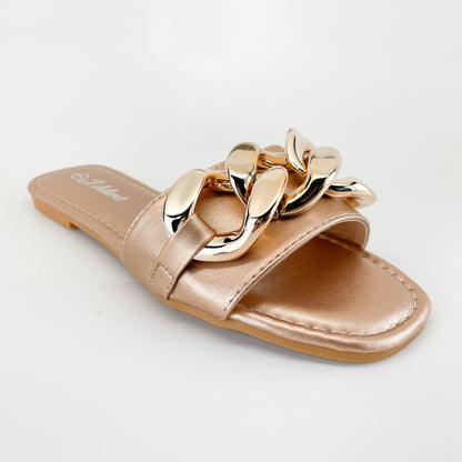 j mark passion-79 rosegold sandals with chain