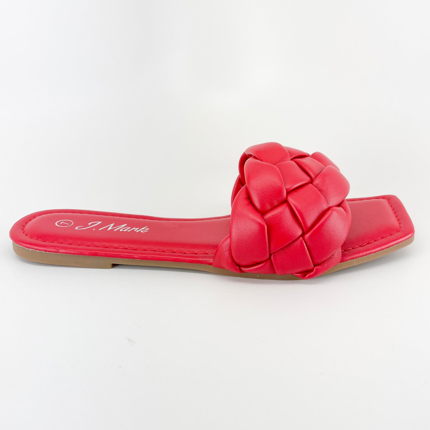 j mark passion-99 red braided slide sandal