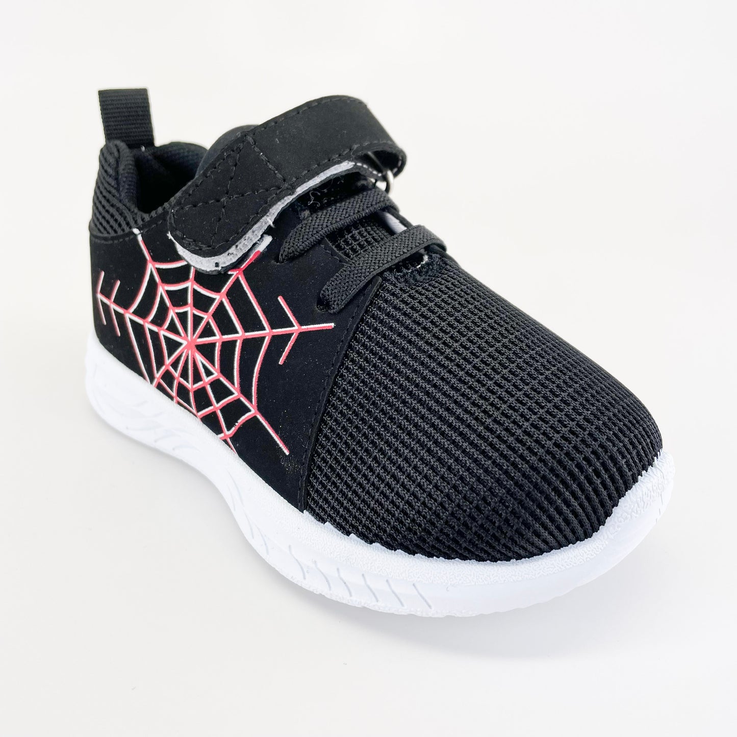 little star baby-509f toddler black sneakers with spider web design spiderman boy shoes