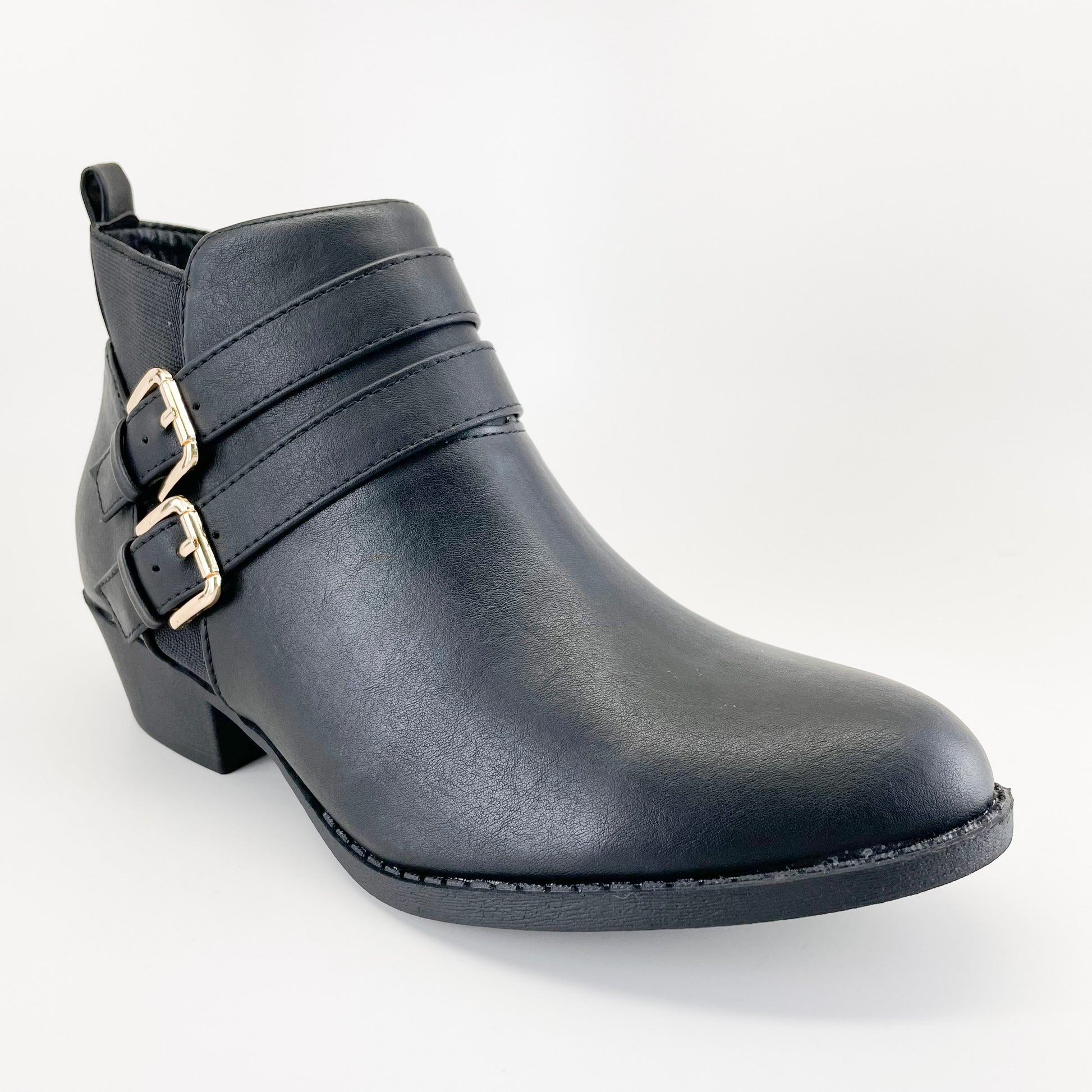 B37-102 black by Lucita. women short ankle boots with buckles, ankle boots with buckles and straps
