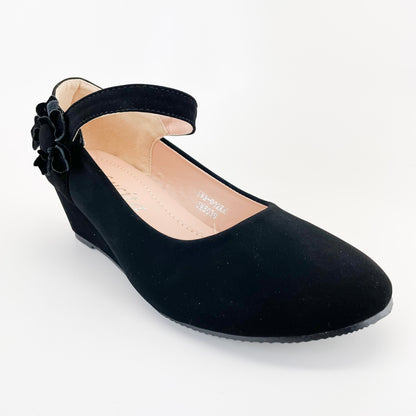 lucita kw3-002km black nubbuck girl wedge shoes