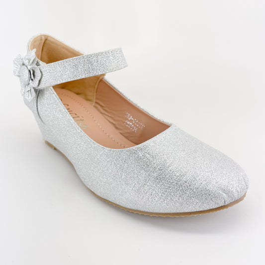 lucita kw3-002km silver glitter girl wedge shoes 