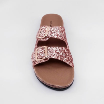 Marisol Woman Slide Sandals (Rosegold)