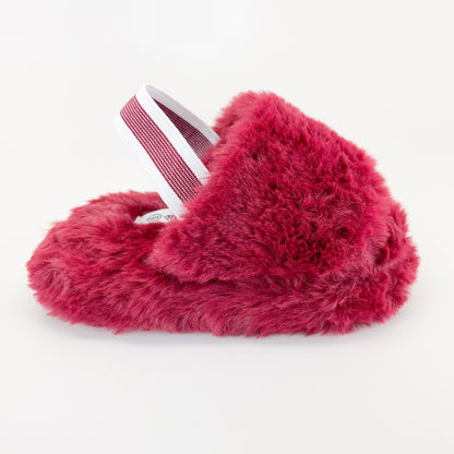 mini moda daisy-66a baby wine plush slippers