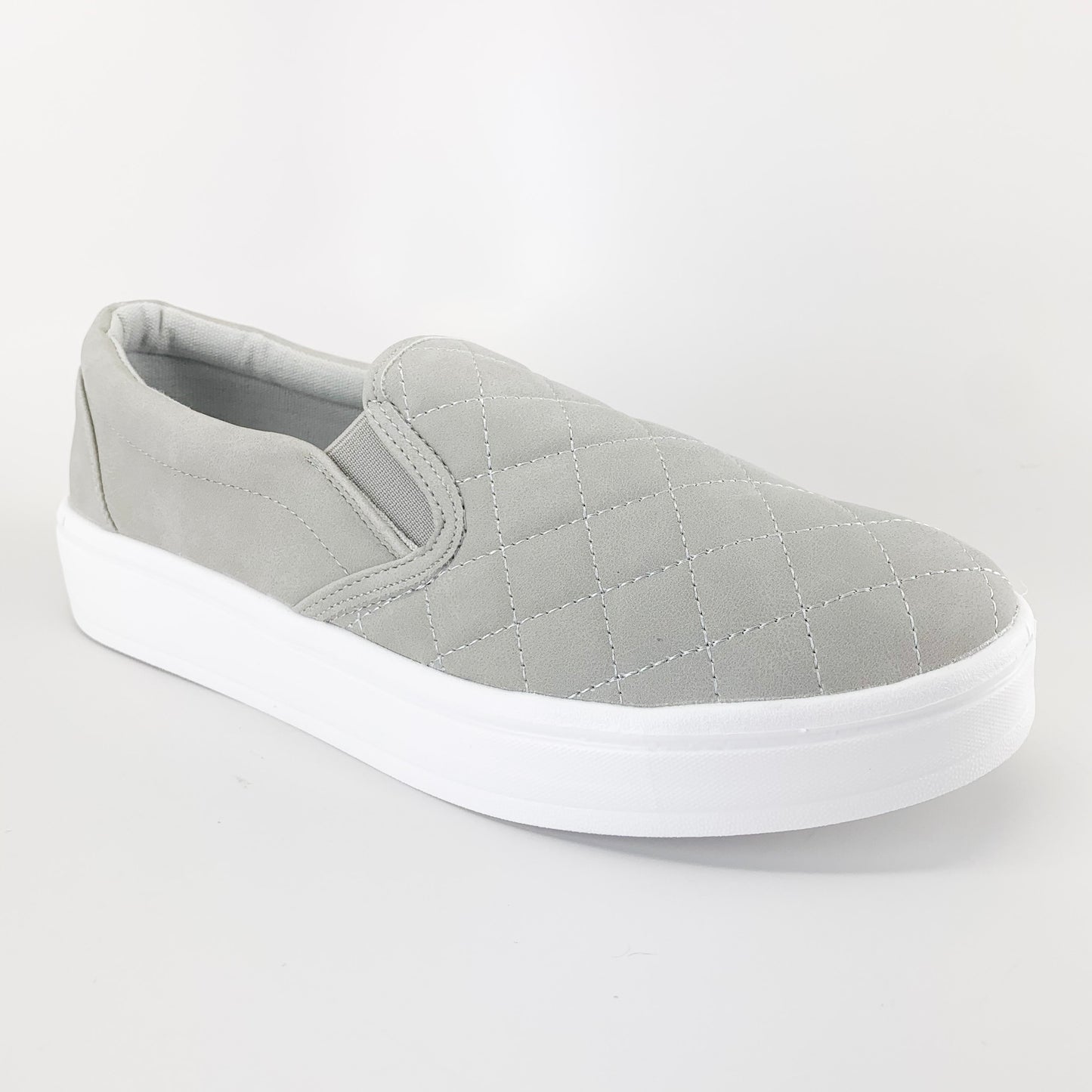 navig8 j mark daily-07 grey quilted slip on sneakers