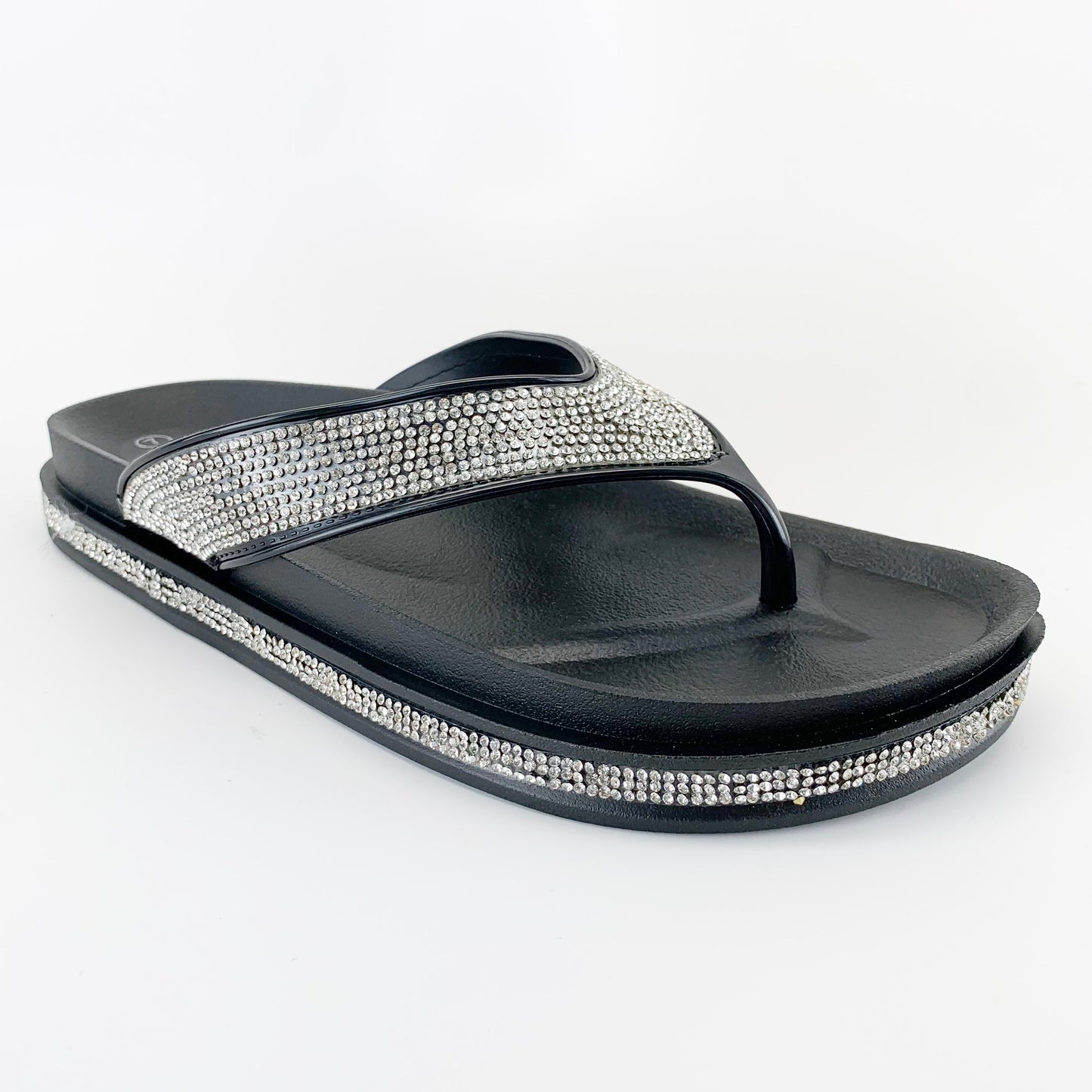 sbup bebe-01 black rhinestone sandal