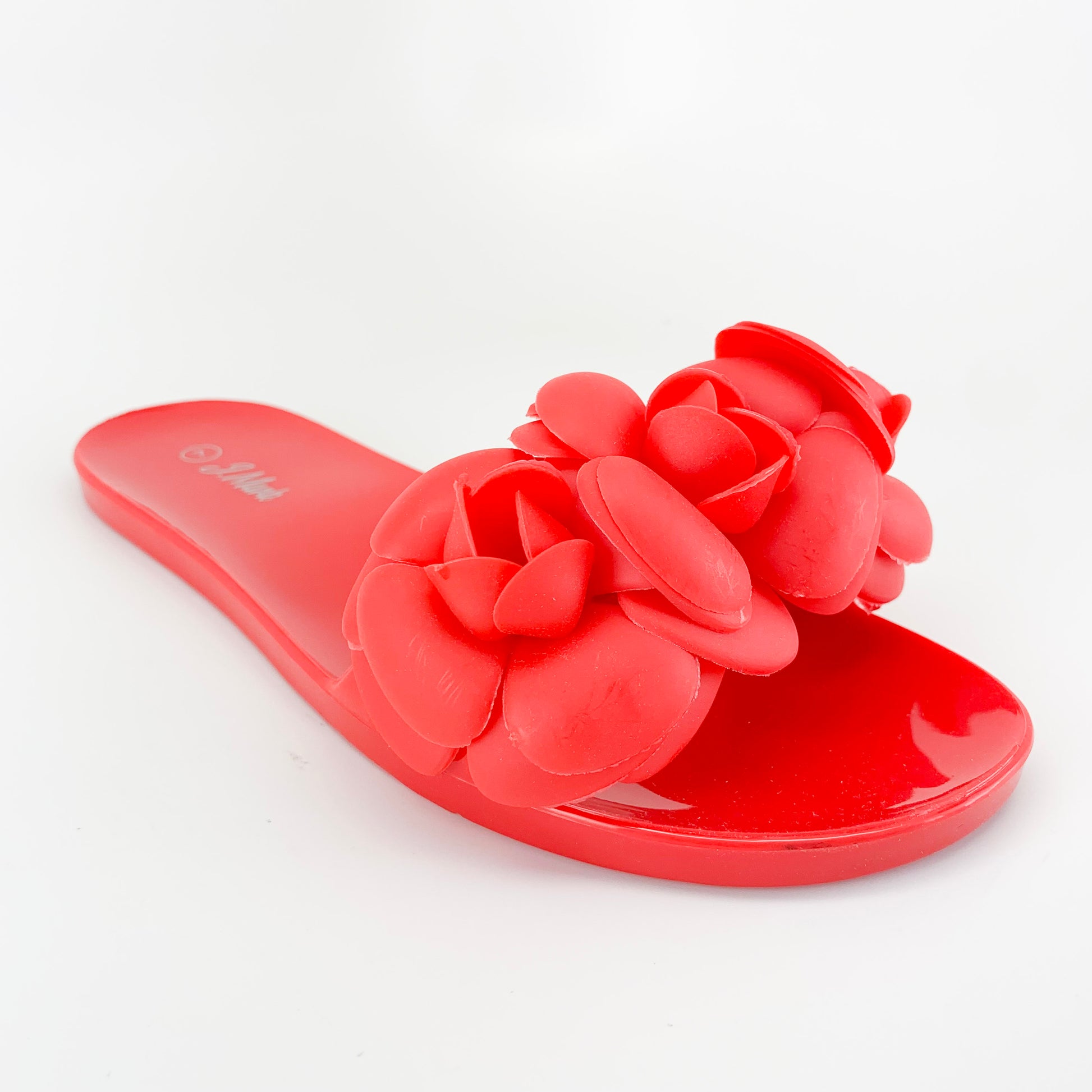 sbup jelly-07 red floral jelly sandal