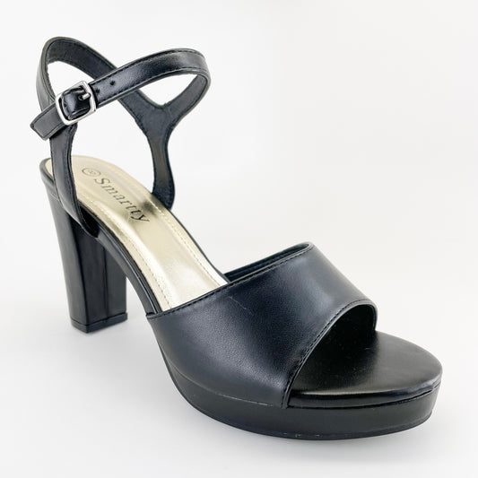 smartty h55-3 black strappy platform heels for women