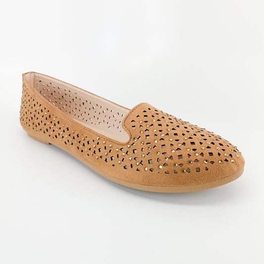 forever link supple-84 tan flat loafers