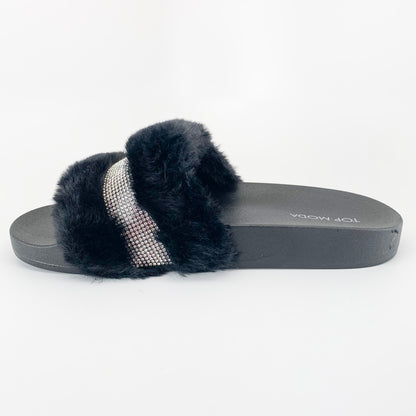 "Carla" Faux Fur Slide Sandals