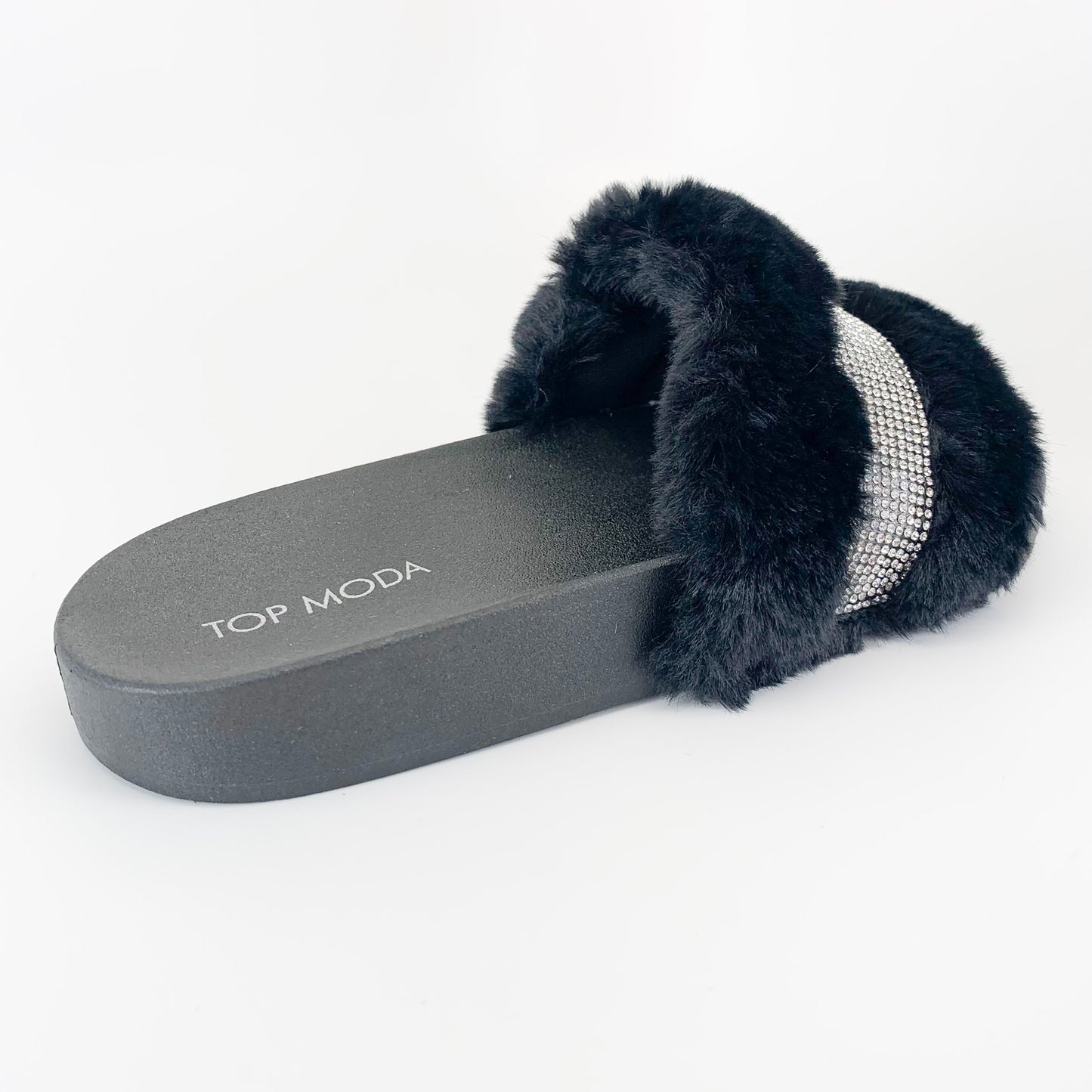 "Carla" Faux Fur Slide Sandals