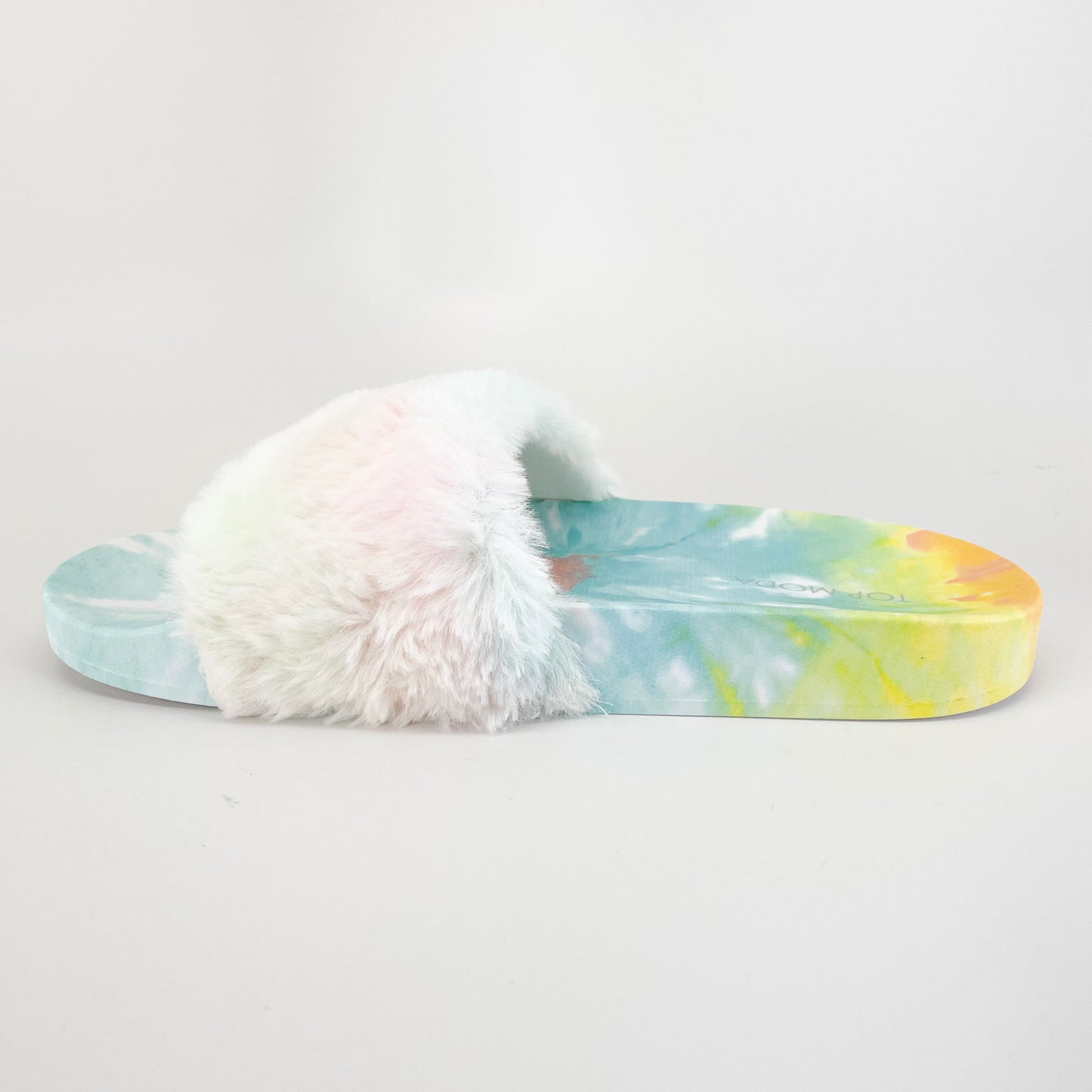 "Carly" Faux Fur Tie Dye Slide Sandal