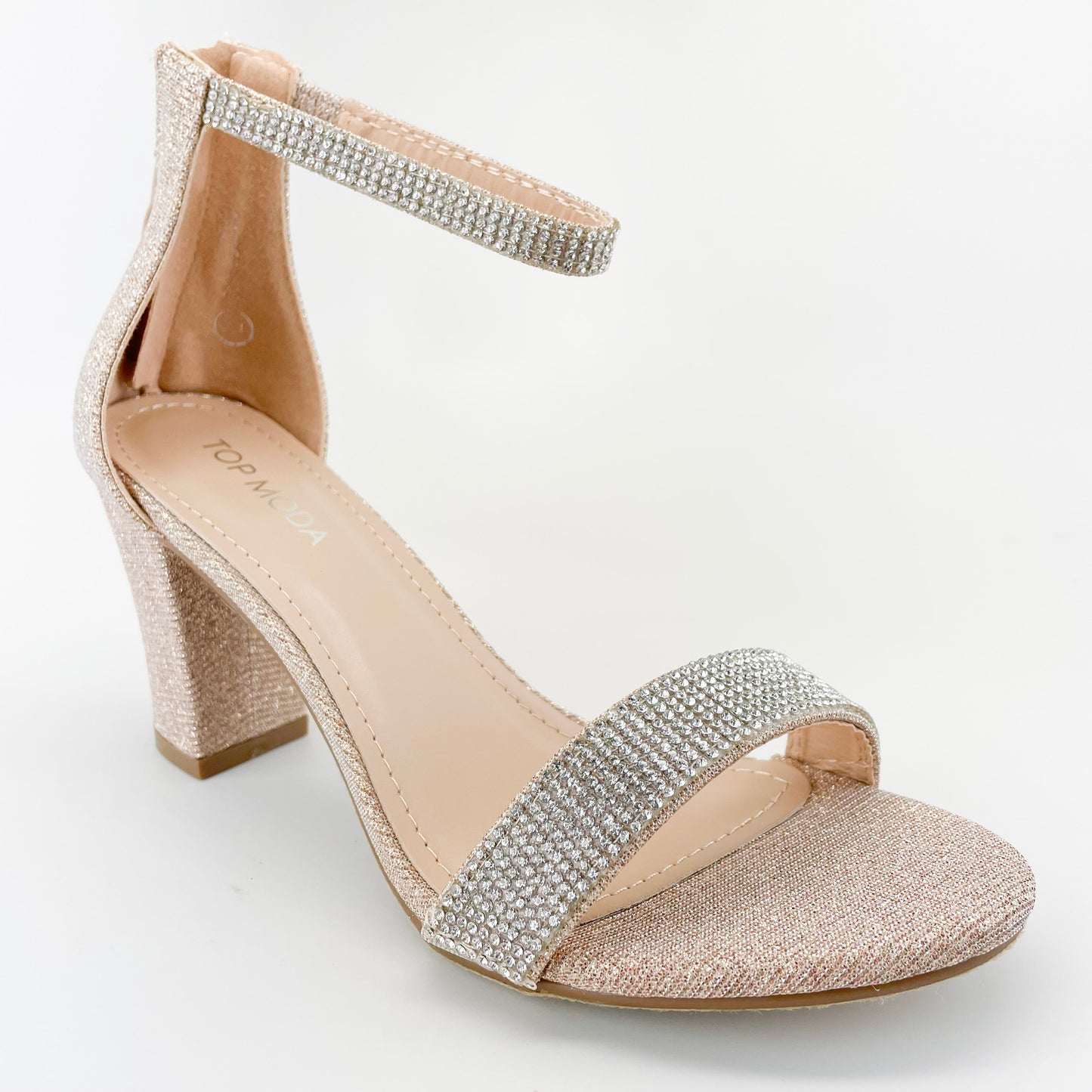 top moda gallery-45 champagne glitter heels