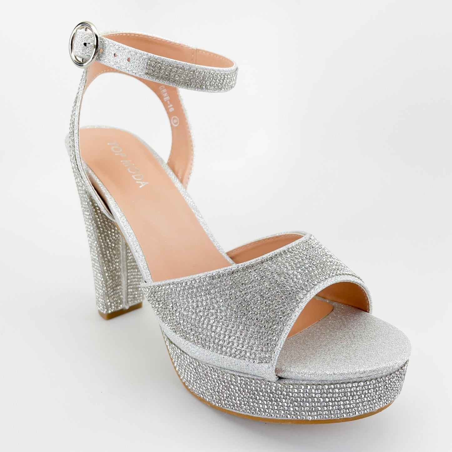 top moda gene-16 silver platform heels with rhinestones shoedazzle wedding party