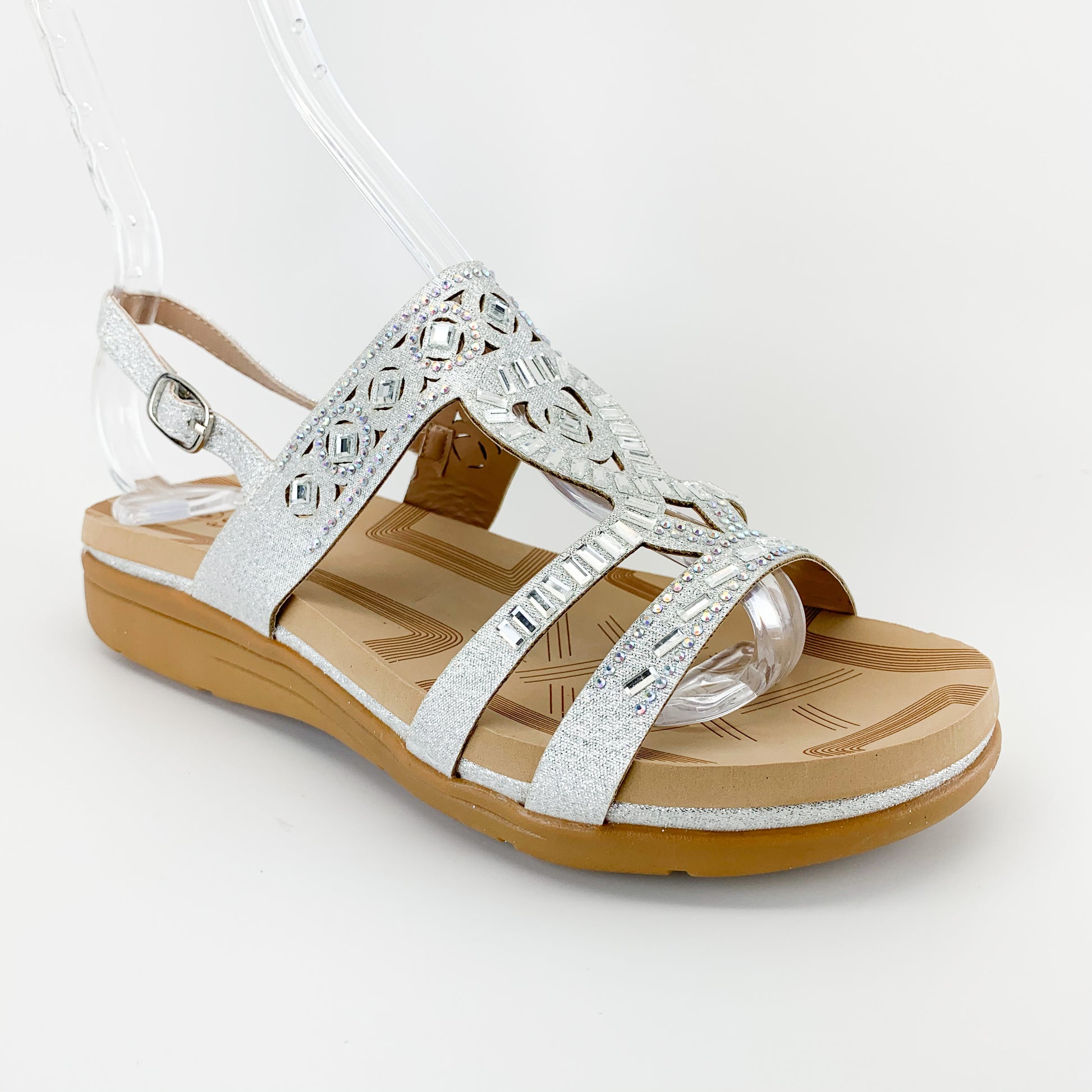 forever link tracy-11 silver comfort sandal