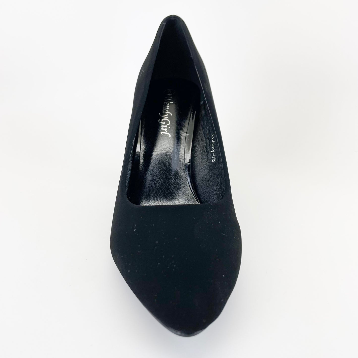 "Amy" Black NUB Pointed Toe Heels