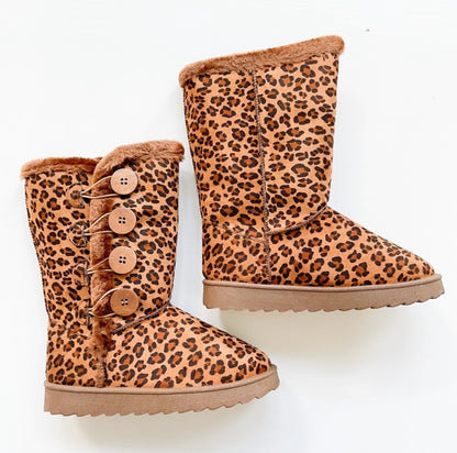 j. mark warm-75 leopard print faux fur winter boots for women